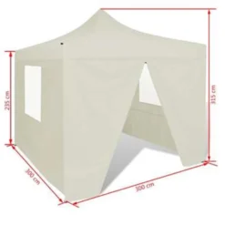 VidaXL Vouwtent Met 4 Zijwanden 3x3 M Crème -Aanbiedingen Tuin Ruimte Winkel 011e54e8089f4061b8924932e5e3b7ae