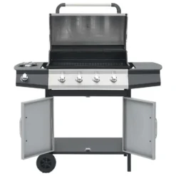 VidaXL Gasbarbecue 4+1 Kookzone Staal En Roestvrij Staal Zwart Zilver -Aanbiedingen Tuin Ruimte Winkel 04d3020727974370bbd3f58ac412b832