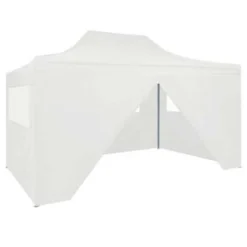 VidaXL Partytent Met 4 Zijwanden Inklapbaar 3x4 M Staal Wit