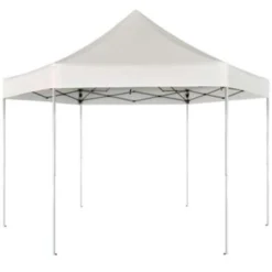 VidaXL Partytent Pop-up Zeshoekig Inklapbaar 3,6x3,1 M Crèmewit