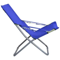 VidaXL Strandstoelen 2 St Inklapbaar Stof Blauw -Aanbiedingen Tuin Ruimte Winkel 1000009662 0103