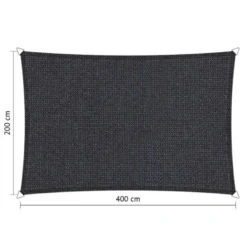 Shadow Comfort Rechthoek 2x4m DuoColor Carbon Black Metset