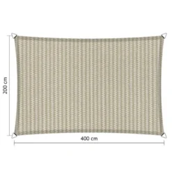 Shadow Comfort Rechthoek 2x4m Sahara Sand Met Bevestigingsset
