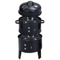 VidaXL Houtskoolroker Barbecue-grill 3-in-1 40x80 Cm