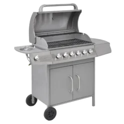 VidaXL Gasbarbecue 6+1 Kookzone Zilver