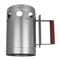 Merkloos Trendoz Brikettenhouder - Bbq Starter - Houten Handvat - 27 Cm