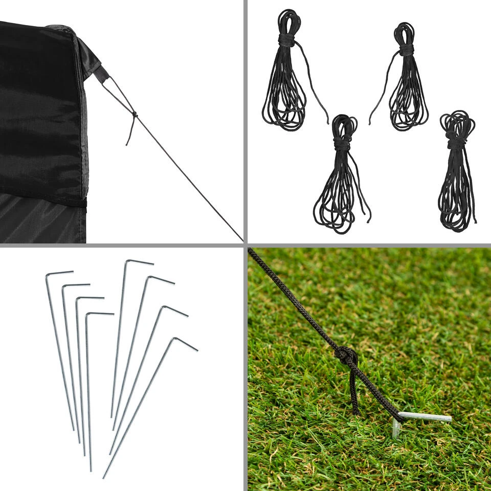 Tectake - Partytent 3x3 M. Opvouwbaar- 2 Wanden- Zwart 4 Tectake - Partytent 3x3 M. Opvouwbaar- 2 Wanden- Zwart - Afbeelding 4