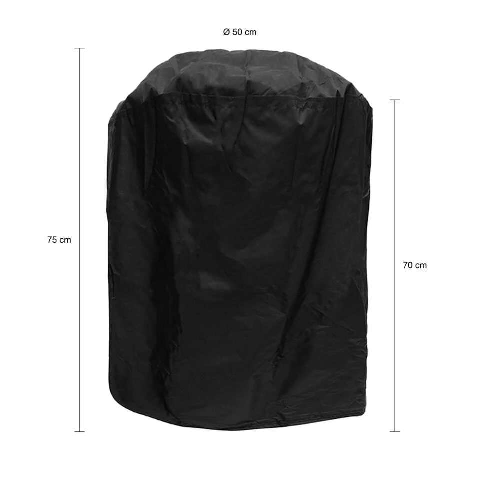 QUVIO Barbecue Beschermhoes - Waterdicht - Rond - Zwart 2 QUVIO Barbecue Beschermhoes - Waterdicht - Rond - Zwart - Afbeelding 2
