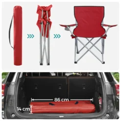 ACAZA Set Van 2 Opvouwbare Campingstoelen - Rood 6 ACAZA Set Van 2 Opvouwbare Campingstoelen - Rood -Aanbiedingen Tuin Ruimte Winkel 1000085329 0102
