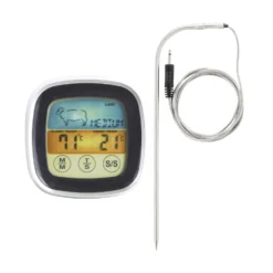 Orange85 Keuken Thermometer Met Digitaal Scherm Zwart 7.6x7.6x2.5 Cm RVS Koken