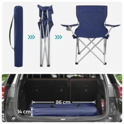 ACAZA Set Van 2 Opvouwbare Campingstoelen - Blauw -Aanbiedingen Tuin Ruimte Winkel 1000085846 0102