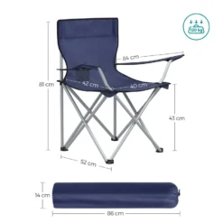 ACAZA Set Van 2 Opvouwbare Campingstoelen - Blauw -Aanbiedingen Tuin Ruimte Winkel 1000085846 0103