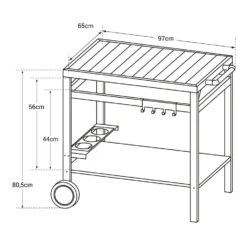 Happy Garden Trolleys AVEIRO - Zwart - Staal -Aanbiedingen Tuin Ruimte Winkel 1000092300 0104
