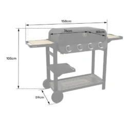 Happy Garden Grills FLAVO 70 - Zwart - Staal -Aanbiedingen Tuin Ruimte Winkel 1000097073 0103