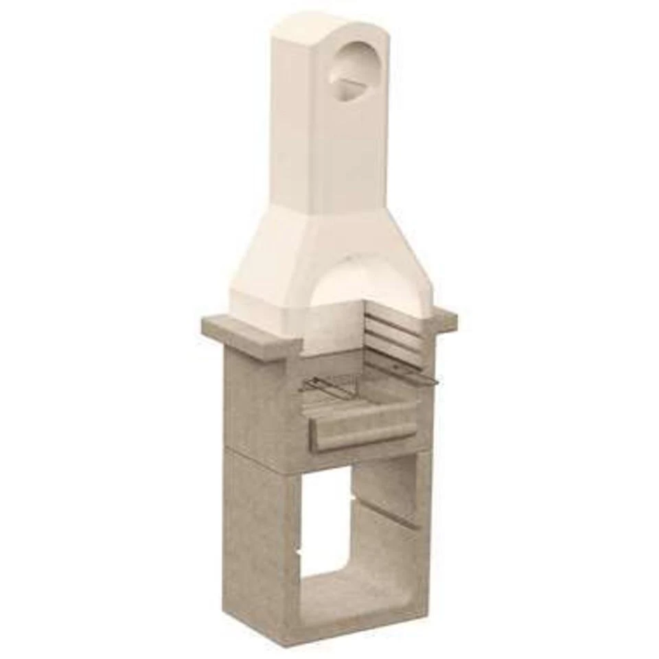 VidaXL Houtskoolbarbecue Met Schoorsteen Beton 3 VidaXL Houtskoolbarbecue Met Schoorsteen Beton - Afbeelding 3