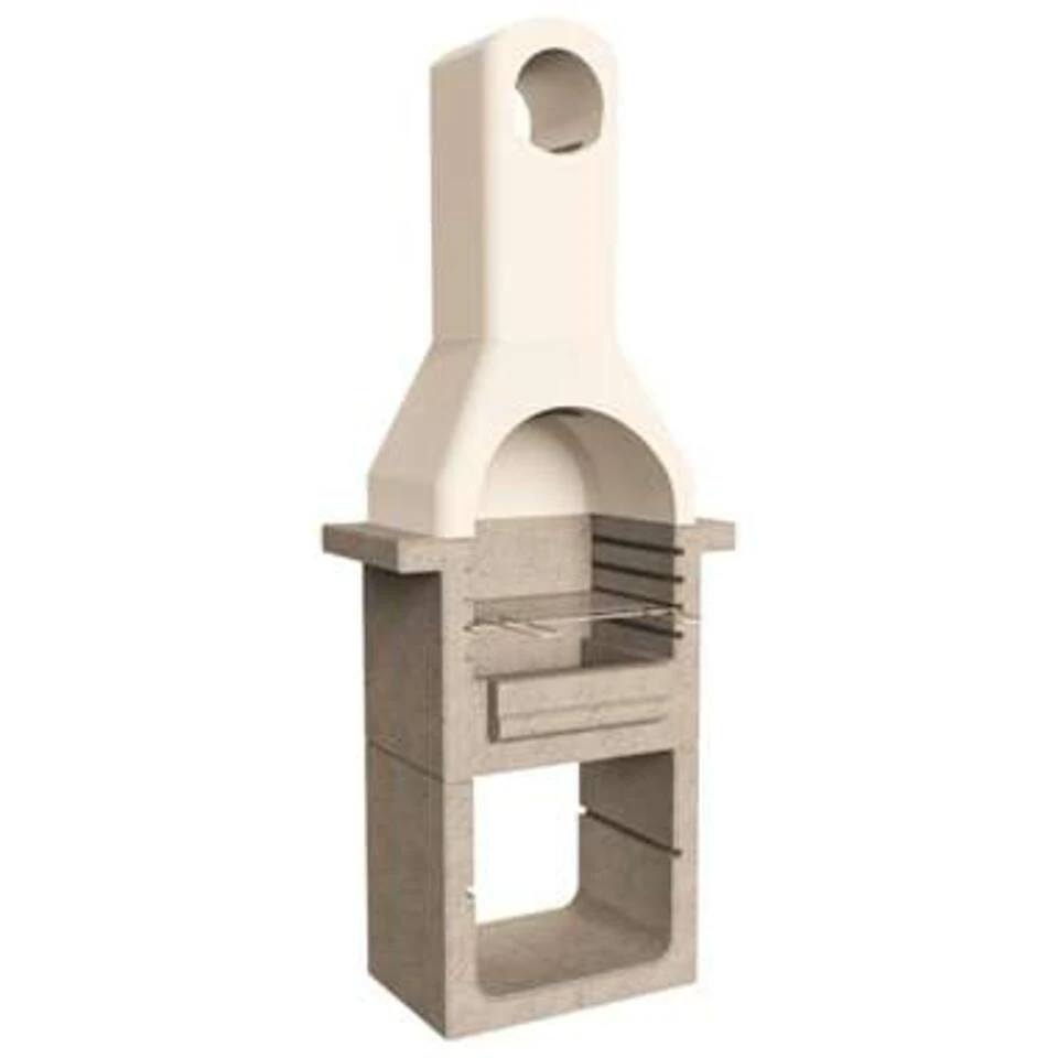 VidaXL Houtskoolbarbecue Met Schoorsteen Beton 1 VidaXL Houtskoolbarbecue Met Schoorsteen Beton