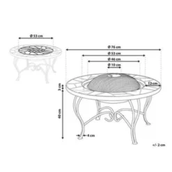 Beliani Vuurkorf Voor Hout EREBUS - Zwart Staal -Aanbiedingen Tuin Ruimte Winkel 1900830251 0104