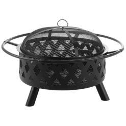 Beliani Vuurkorf Voor Hout MAYON - Zwart Staal