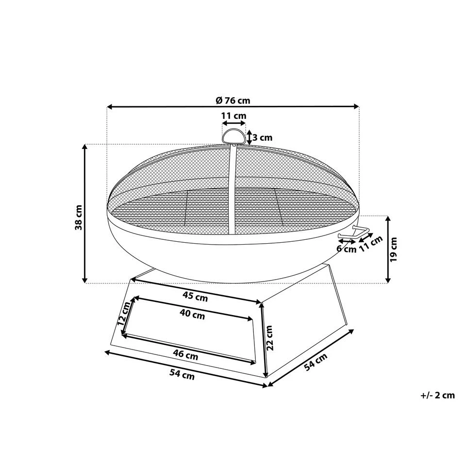 Beliani Vuurkorf Voor Hout SEMERU - Zwart Staal 2 Beliani Vuurkorf Voor Hout SEMERU - Zwart Staal - Afbeelding 2