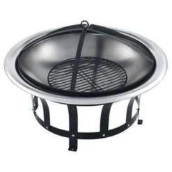 VidaXL Tuinvuurplaats Met Grill 76 Cm Roestvrij Staal -Aanbiedingen Tuin Ruimte Winkel 2d27ab6df0ba4b5dadbc09f643e4cf98
