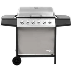 VidaXL Gasbarbecue Met 6 Branders Zwart En Zilverkleurig -Aanbiedingen Tuin Ruimte Winkel 39450b0d18b1470c97f1ef573ce15bdb
