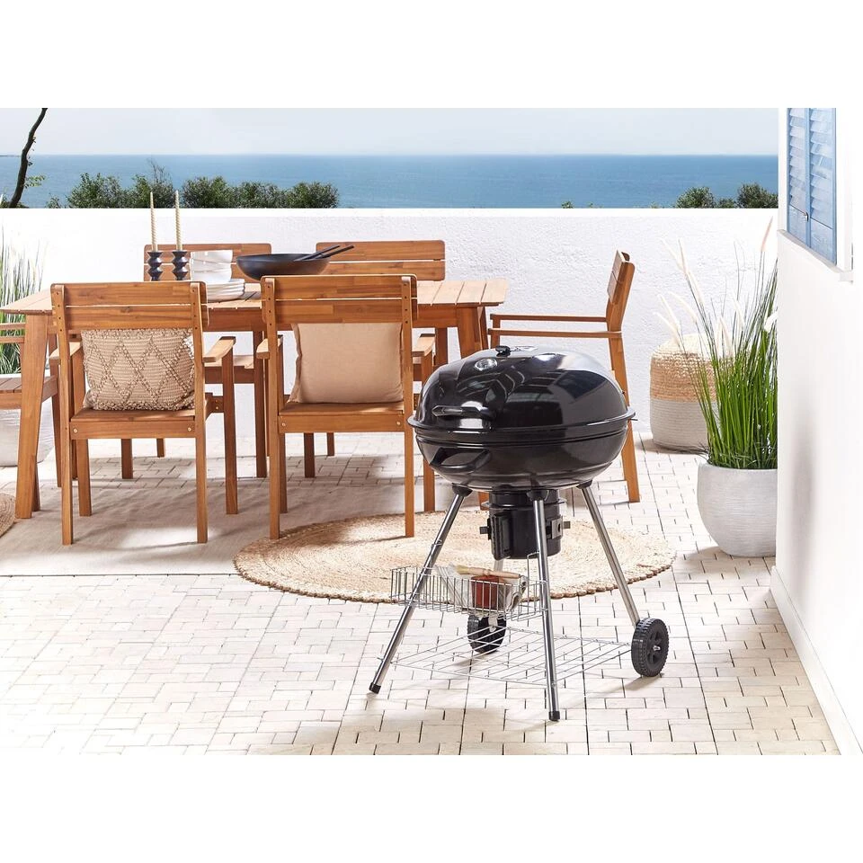 Beliani Houtskoolgrill MARAPI - Zwart Staal 2 Beliani Houtskoolgrill MARAPI - Zwart Staal - Afbeelding 2