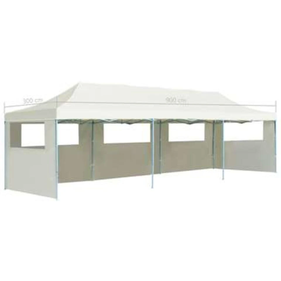 VidaXL Vouwtent Pop-up Met 5 Zijwanden 3x9 M Crème 4 VidaXL Vouwtent Pop-up Met 5 Zijwanden 3x9 M Crème - Afbeelding 4