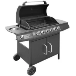VidaXL Gasbarbecue 6+1 Kookzone Zwart -Aanbiedingen Tuin Ruimte Winkel 8506a1d4da8446019348e6c7f48b0c65