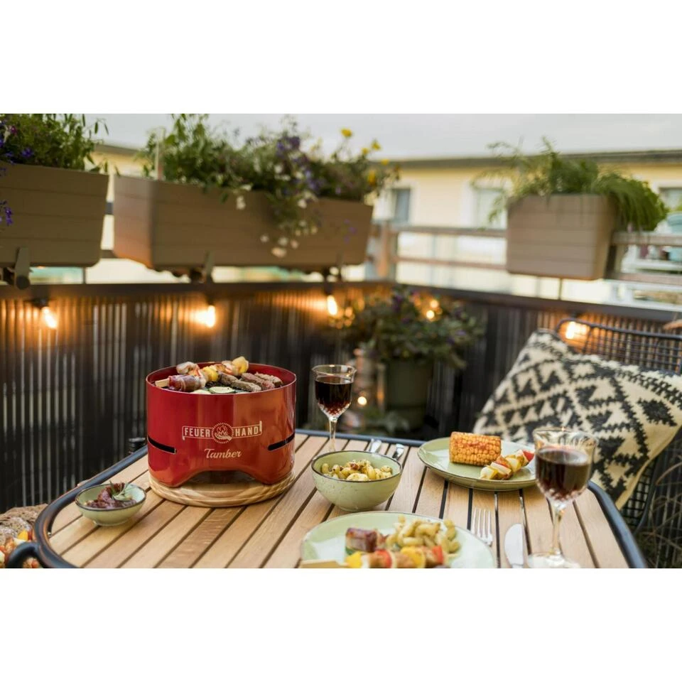 Feuerhand Tafel Grill Tamber - Rood - 20x20x14cm 3 Feuerhand Tafel Grill Tamber - Rood - 20x20x14cm - Afbeelding 3