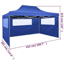 VidaXL Vouwtent Met 3 Wanden 3x4,5 M Blauw -Aanbiedingen Tuin Ruimte Winkel d7435843edc643ce9c620fe782a4ff23