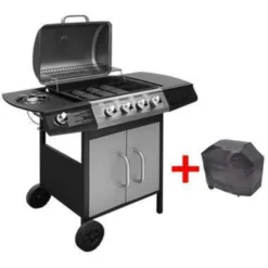 VidaXL Gasbarbecue 4+1 Kookzone Zwart En Zilver 7 VidaXL Gasbarbecue 4+1 Kookzone Zwart En Zilver -Aanbiedingen Tuin Ruimte Winkel f03e2c89c50944a190da2053bef71021